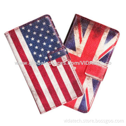 UK United States Flag Pattern Leather Case with Card Slot and Holder, for Sony Xperia Z1 Mini